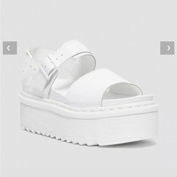 Dr. Martens | White Leather Platform Strap Sandals - Picture 3 of 9